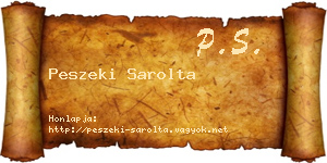 Peszeki Sarolta névjegykártya