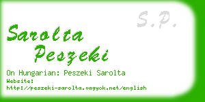 sarolta peszeki business card